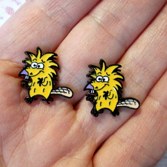 Norbert Earrings Beaver~Hypoallergenic - Picture 1 of 5